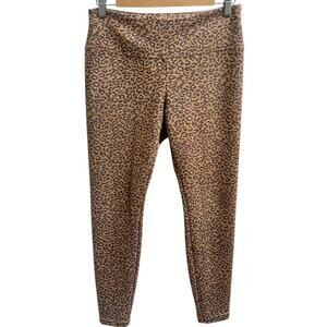 Carmen Marc Valvo Leopard Print Leggings Sz S Faux Leather Pull On Stretchy